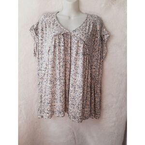 Robert Louis super soft knit peasant medium floral blouse